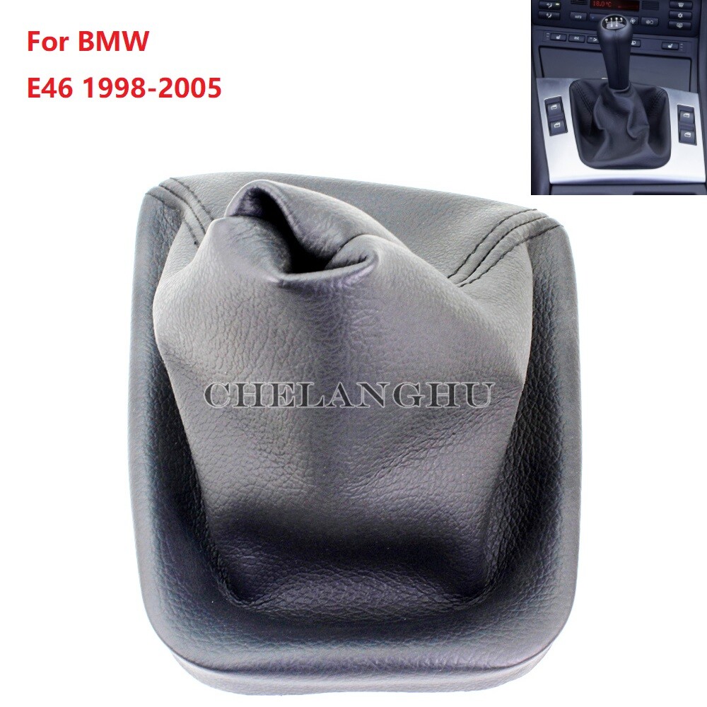 Manual Gear Shift Knob PU Leather Gaiter Boot For BMW 3 Series E46 1998-2005
