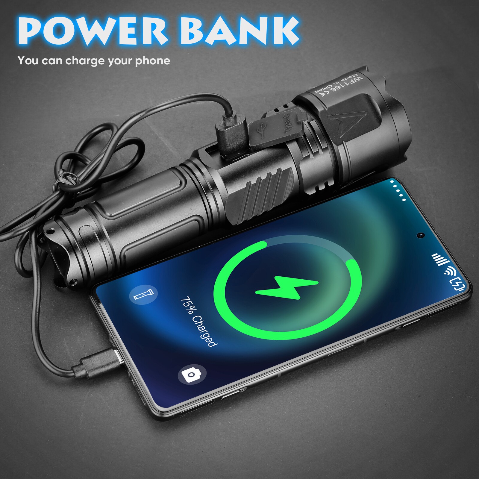 Super Bright 9000000 Lm LED Tactical Flashlight Rechargeable Powerful Work Light