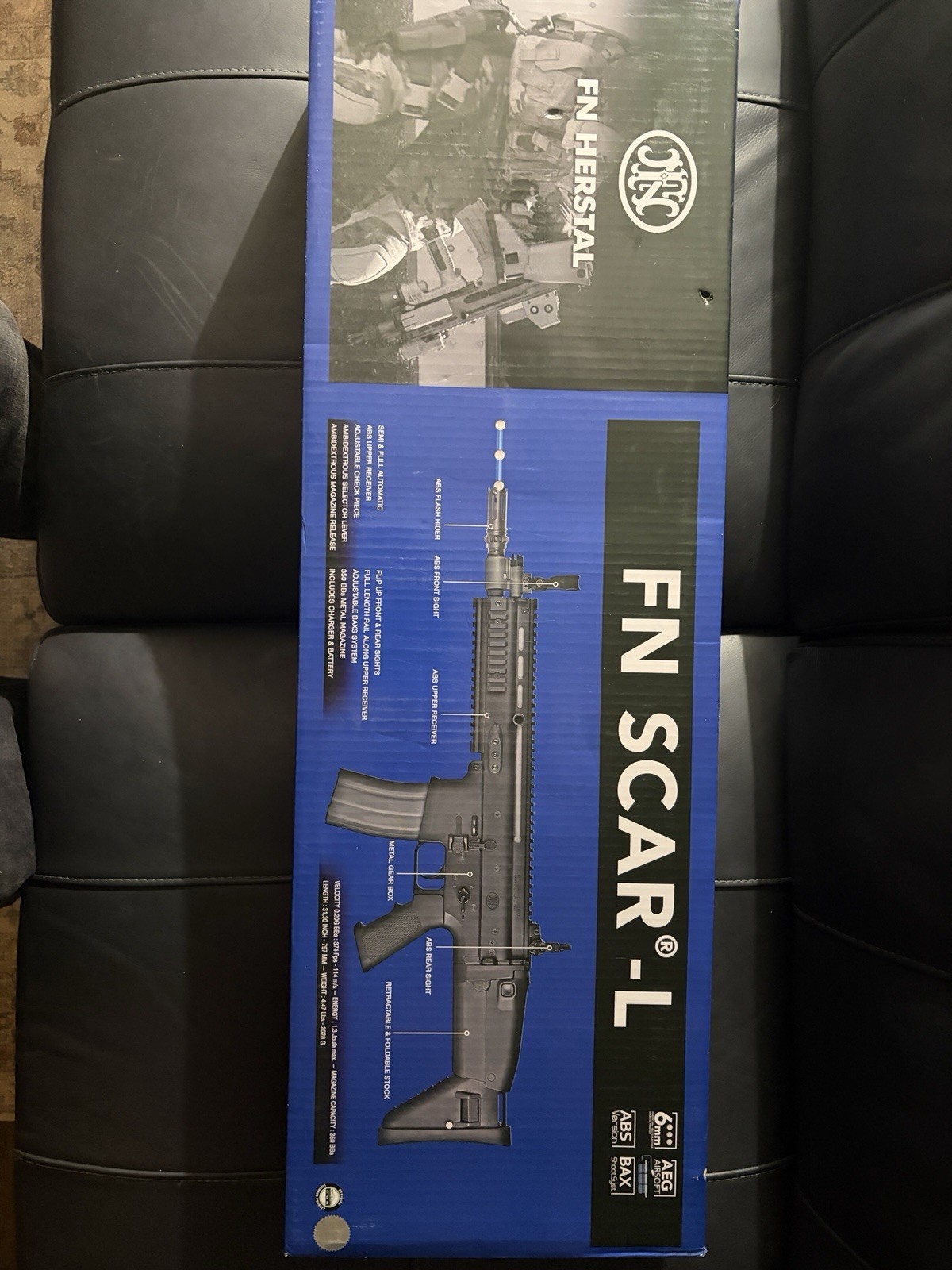 FN Herstal FN SCAR-L AEG Airsoft Rifle ABS Body Metal Gearbox Retractable Stock
