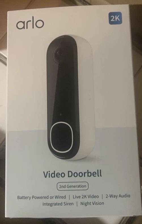 *New* Arlo Video Doorbell 2K 2 Generation Battery Operated Wired  AVD4001-100NAS