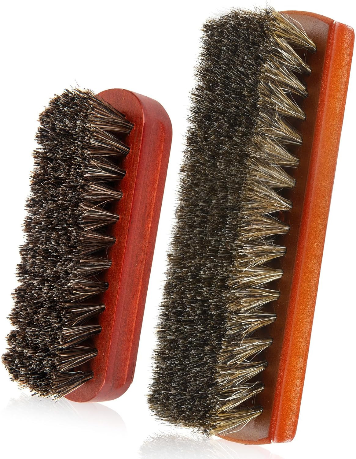 Shoe Brush, 2Pcs Shoe Cleaning Brush, Horsehair Shoe Brush, Shoe Brushes for Cle