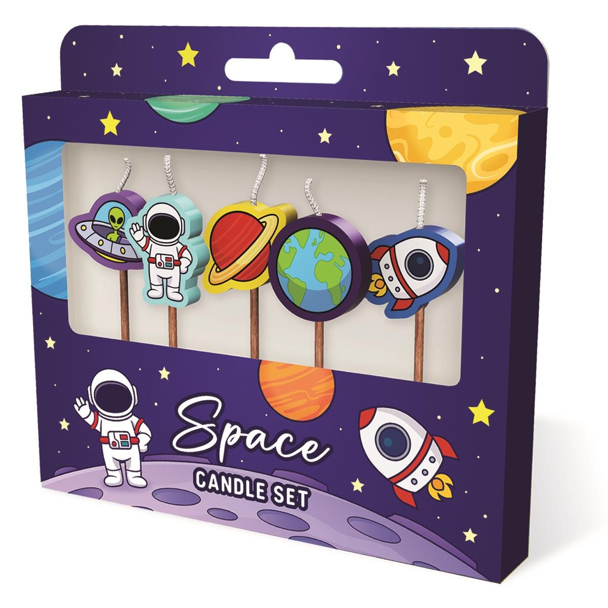 Space Boys Birthday Candles Set Novelty Children Cake Topper Party Decoration