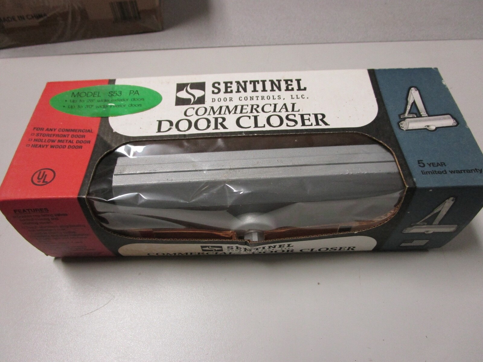 SENTINEL COMMERCIAL DOOR CLOSER - MODEL S53PA / #S53PASL/689 - NEW OLD STOCK