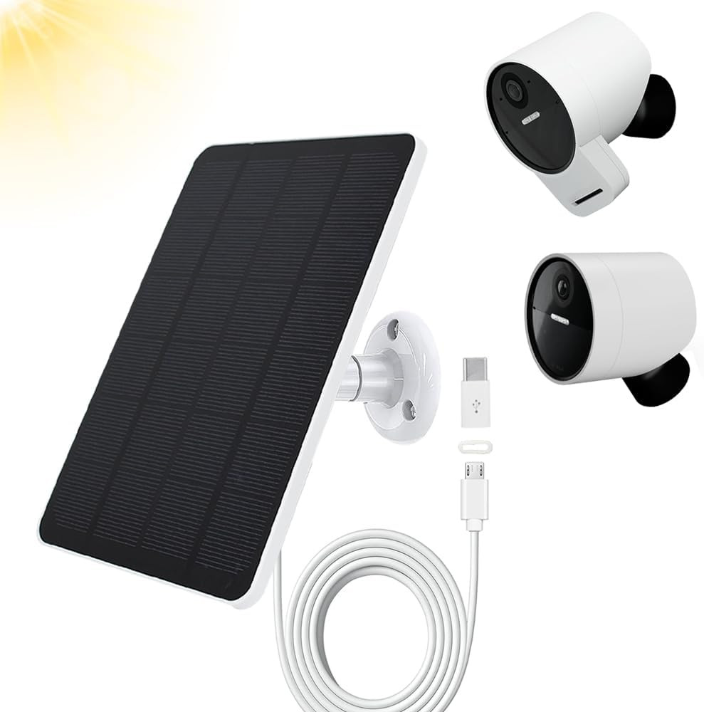 Solar Panel Compatible with Simplisafe Outdoor Camera Series 2 Wireless, 4W 5V