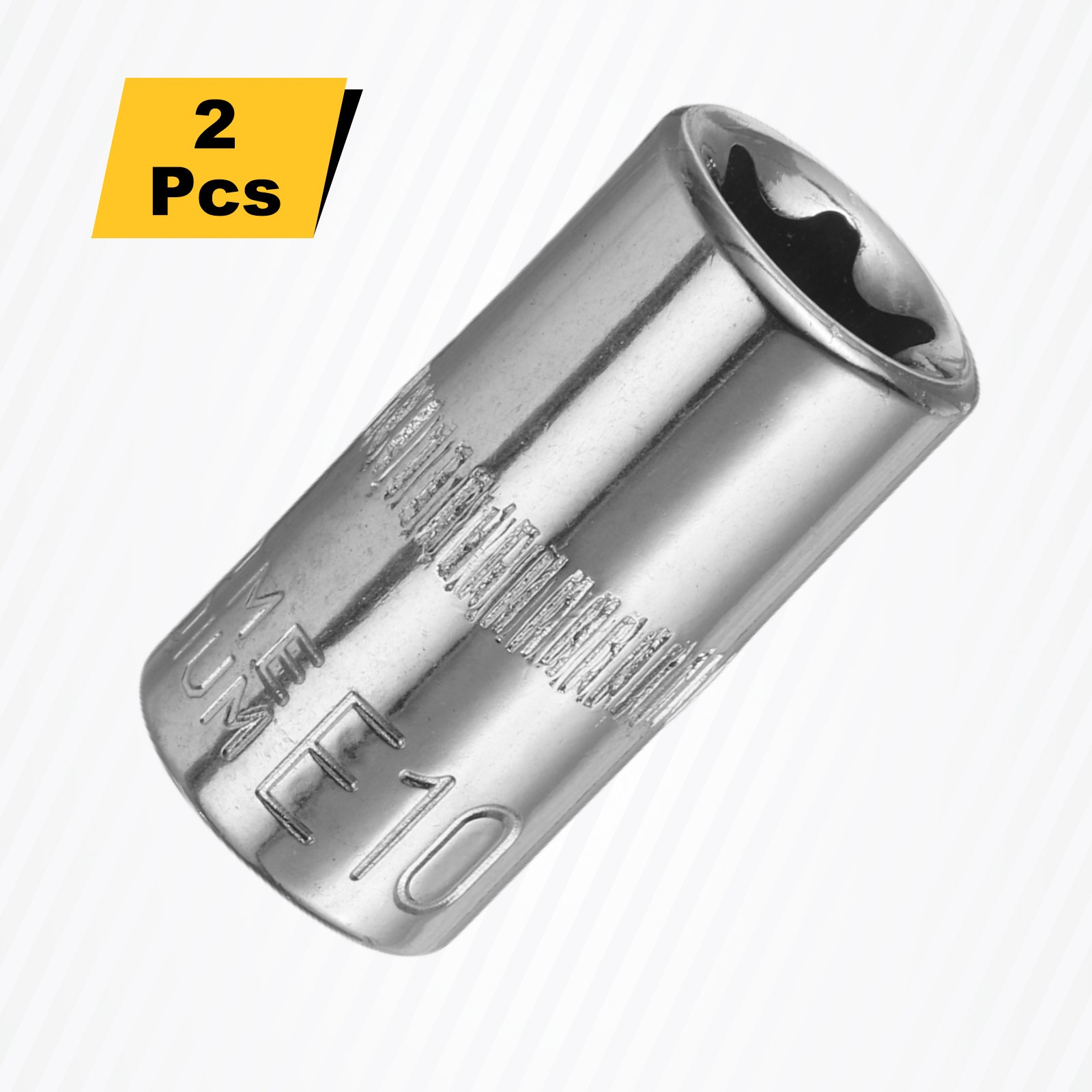 2pcs E-Torx Socket 1/4" Drive E10 External Torx Deep Socket 1" Star Sockets