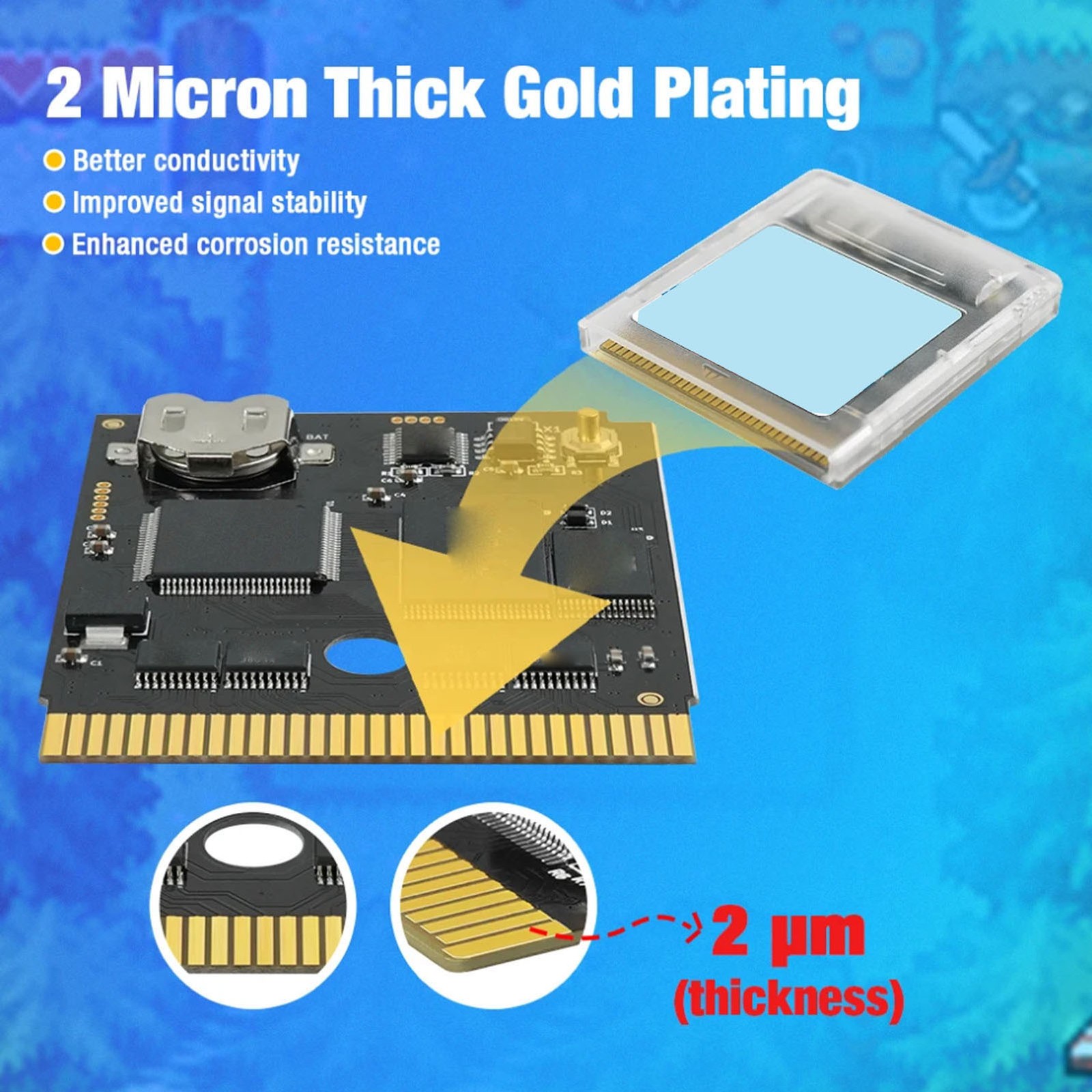 8MB Storage Game Cartridge With RTC Function For GBC Console Trending