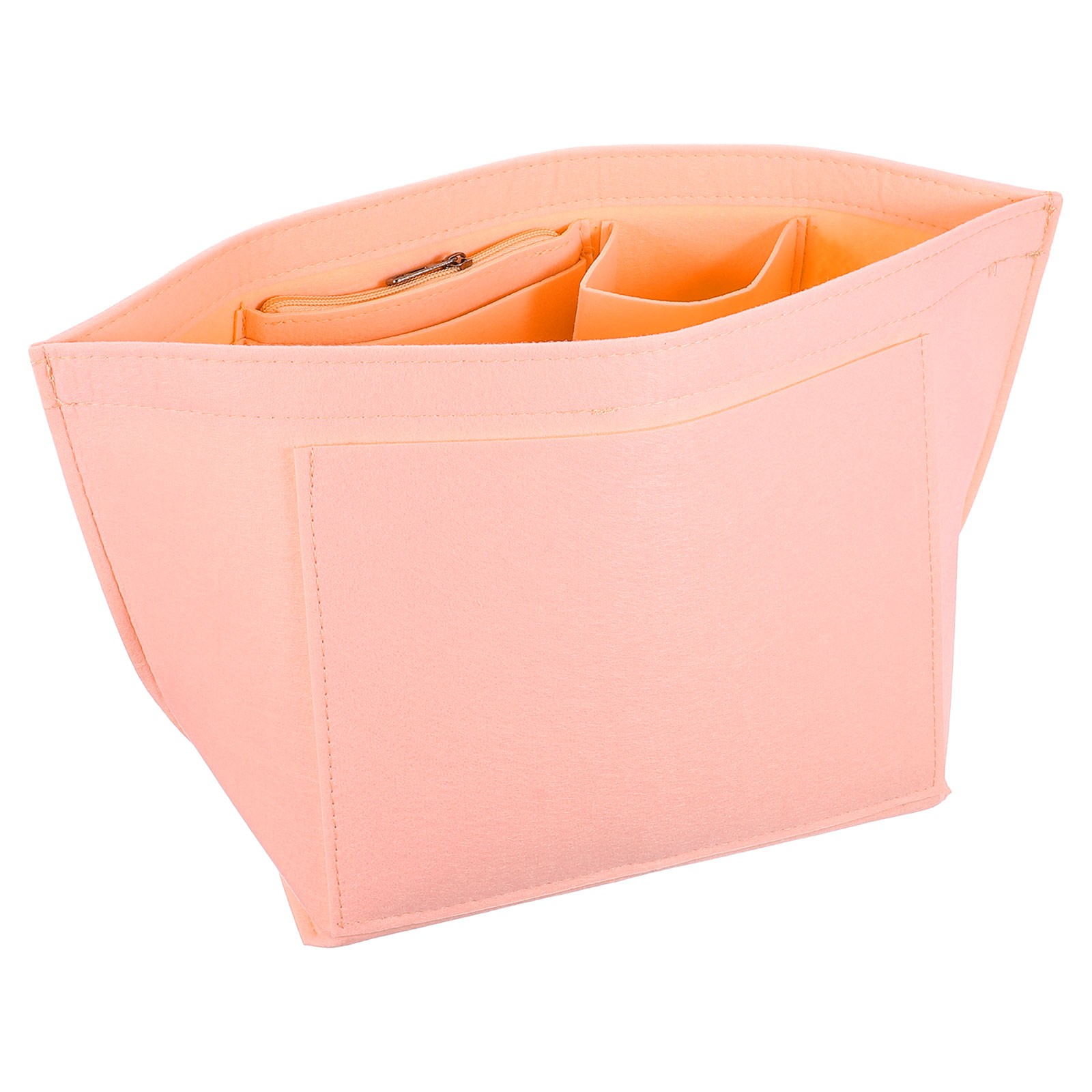 Purse Organizer Insert, Felt Organizer Bags with Zipper (11"x6.7"x10", Pink)
