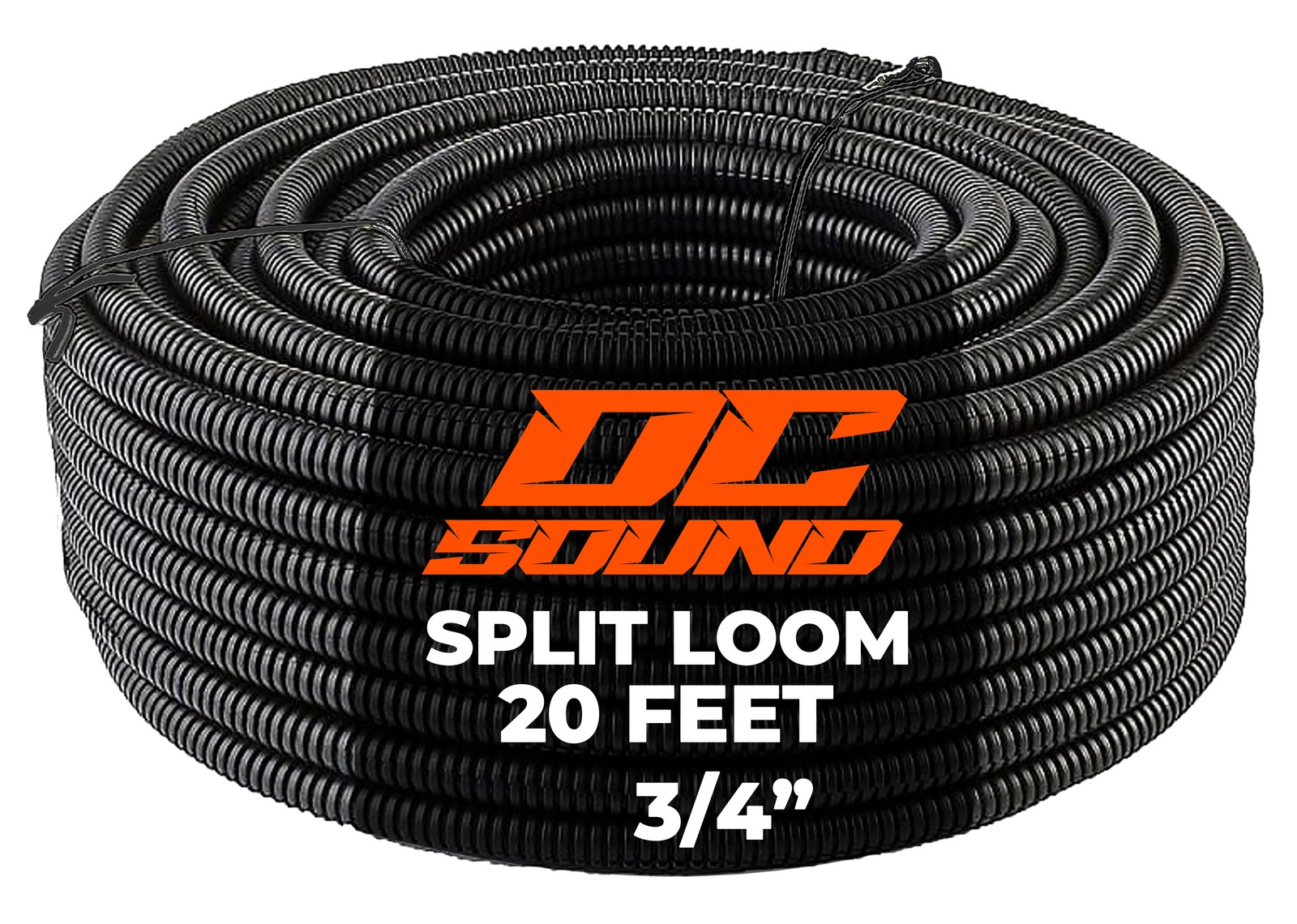 DC Sound 3/4" 19mm 20 Feet Split Wire Loom Cable Sleeves Conduit Protective