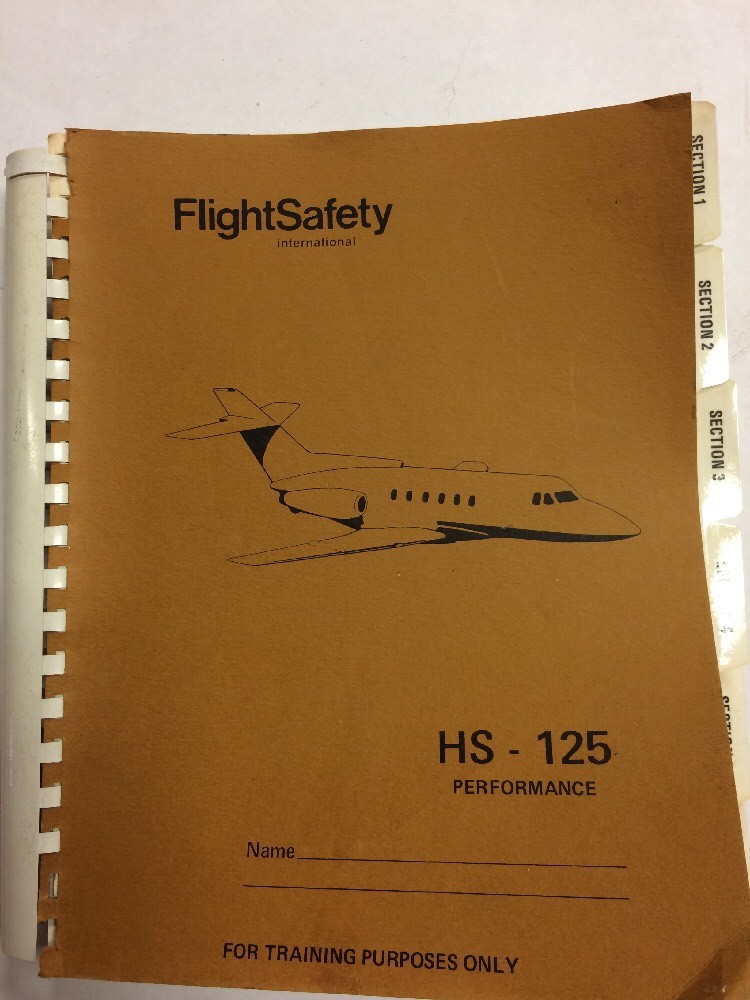 HS 125 Performaance Crew Manual FlightSafety-1968-Original