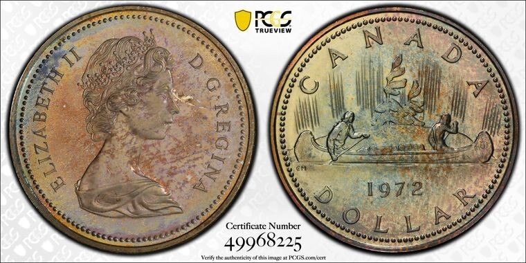1972 S$1 PCGS SP64 Canada Voyageur Ag