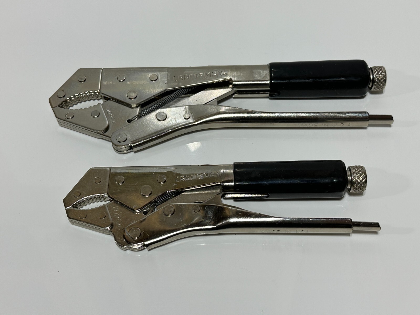 🇺🇸 Craftsman Tools USA 2pc Adjustable Locking Pliers, Curved Jaw Pair, NEW NOS