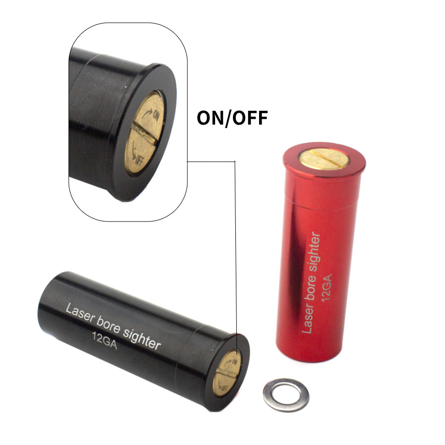 12GA Laser Boresighter with ON/OFF Switch Shotgun Bore Sighter