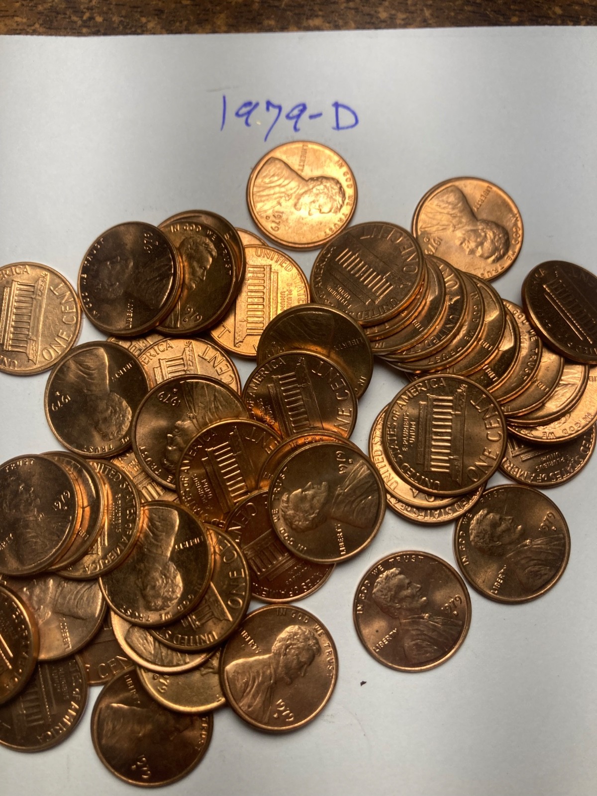 1979-D "BU"  LINCOLN MEMORIAL CENT PENNY ROLL  50 COINS