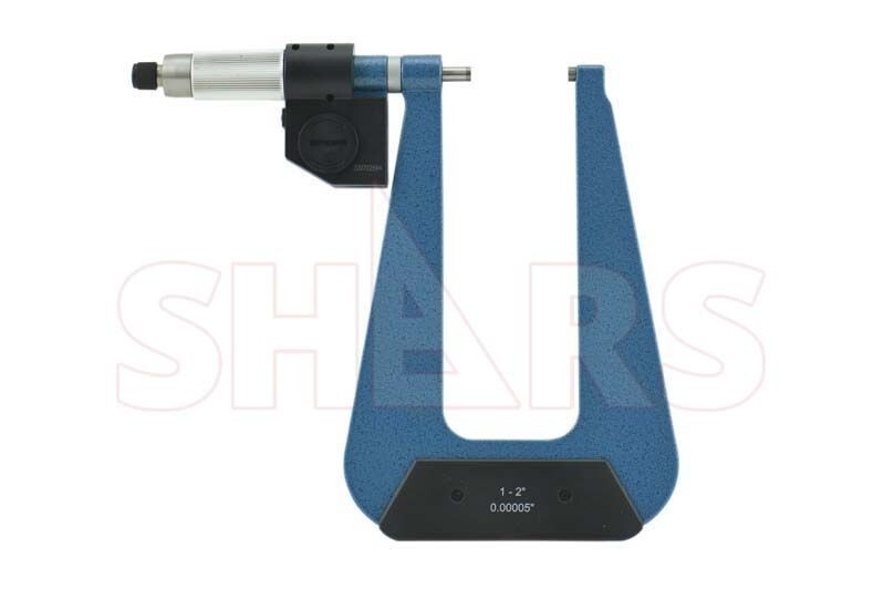 SHARS 1-2" PRECISION ELECTRIC DEEP THROAT MICROMETER .0001" NEW L]