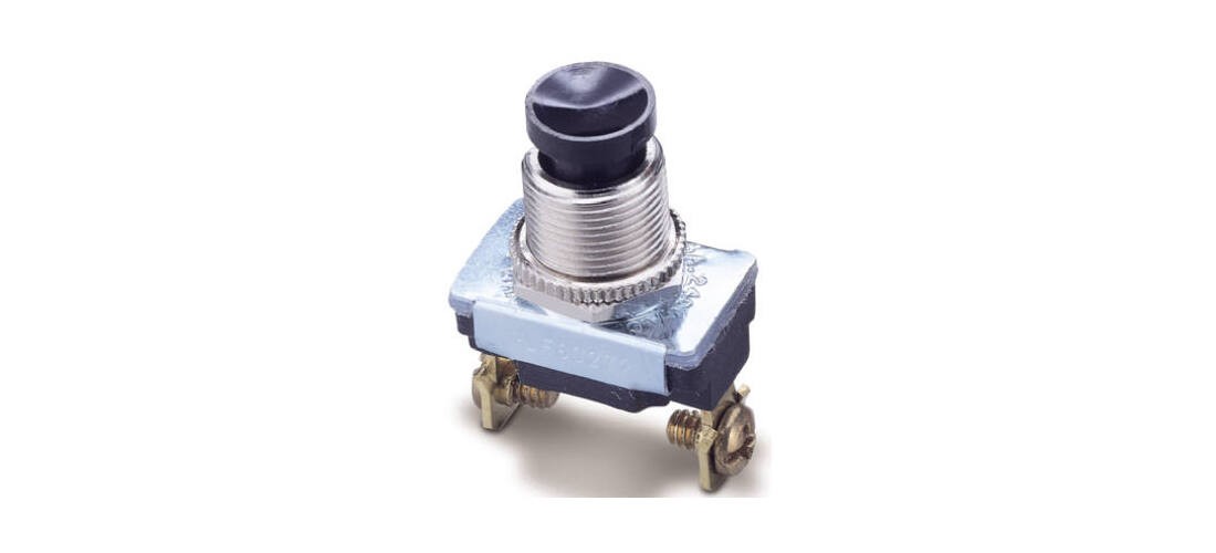 GB GSW-22 Pushbutton Switch, 6/3 A, 120/240 V, SPST, Screw Terminal, Chrome