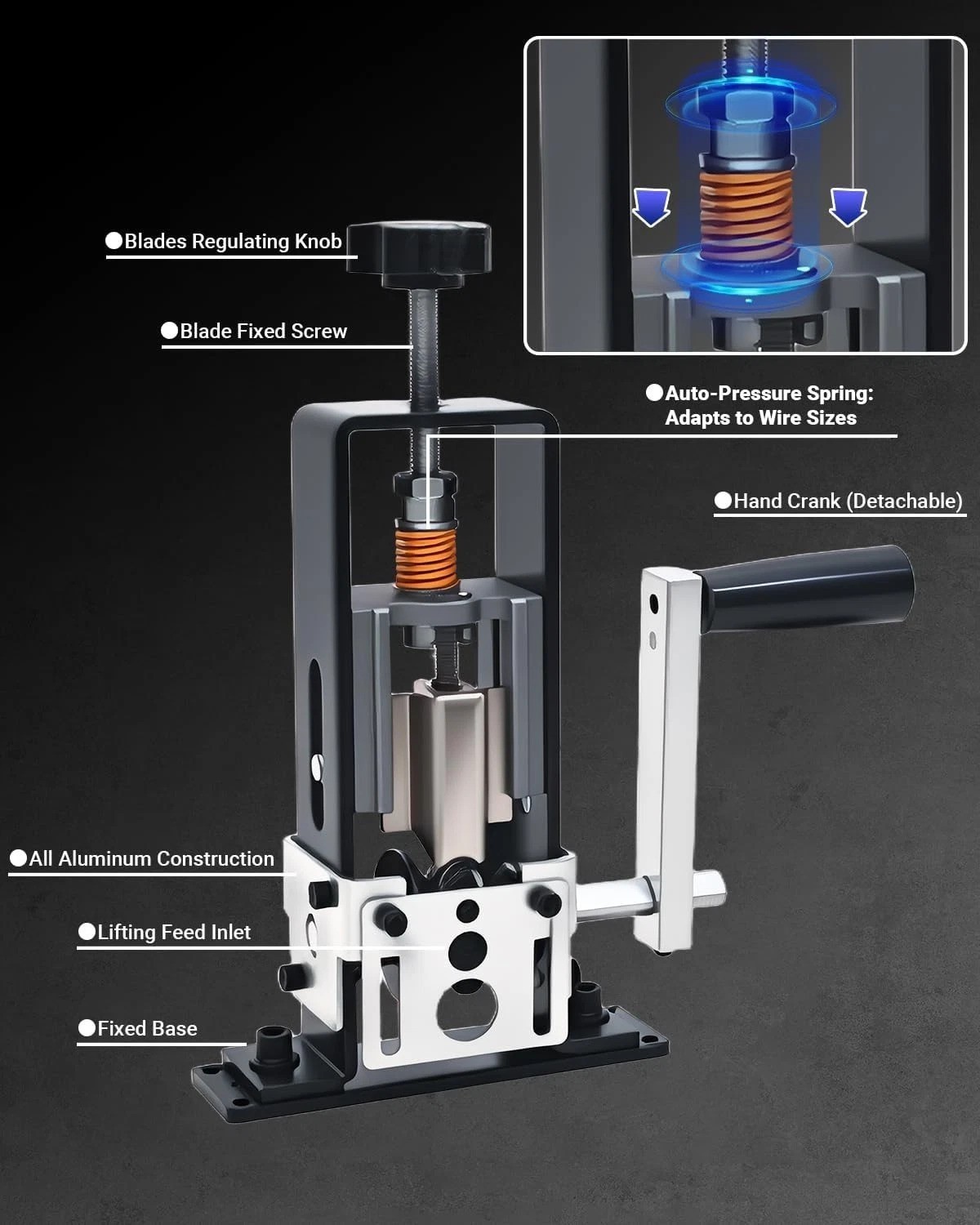 Wire Stripper Machine, 0.06-1 inch Manual Wire Stripping Machine with Replace...