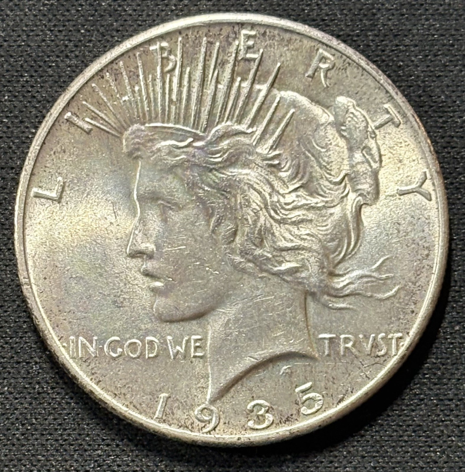 1935 Peace Silver Dollar - UNC Condition with Mild Rim Toning -Rare Last Year