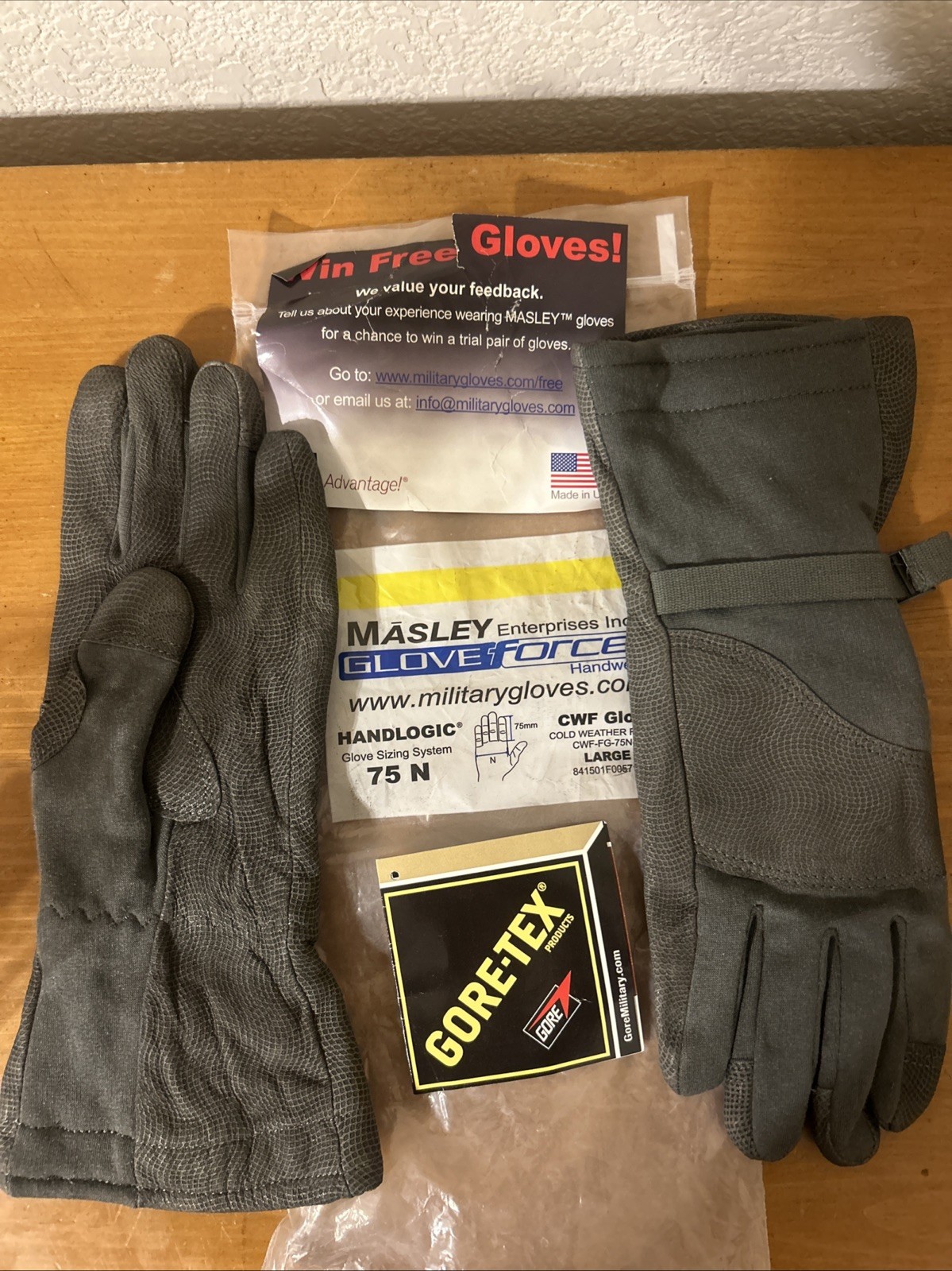 USGI Cold Weather Flyer's Glove CWF-75N-L Size LARGE Gore-Tex NEW