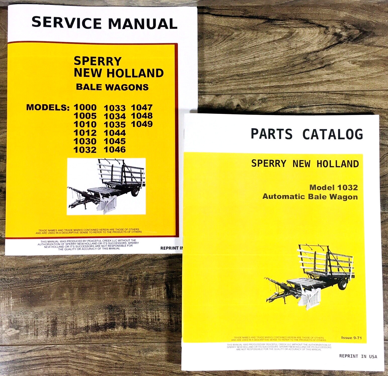 New Holland 1032 Bale Wagon Service Manual Parts Catalog Set Repair Shop Book