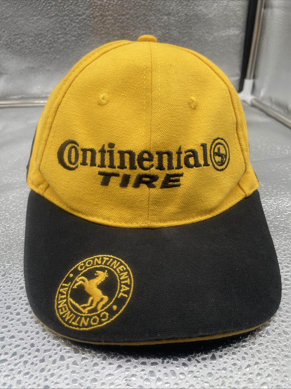 Continental Tire Baseball Cap Embroidered Yellow Black Adjustable Racing Cars