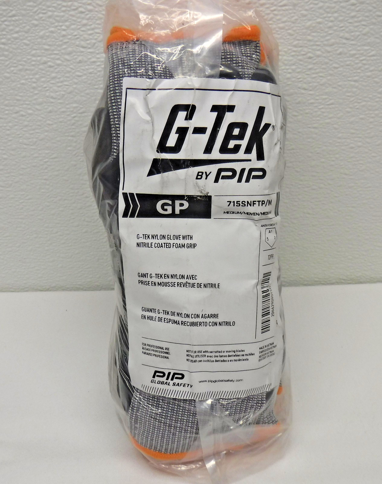12prs PIP G-Tek GP Nylon Work Gloves w/ Microfoam Nitrile Coated Foam Grip, Sz M