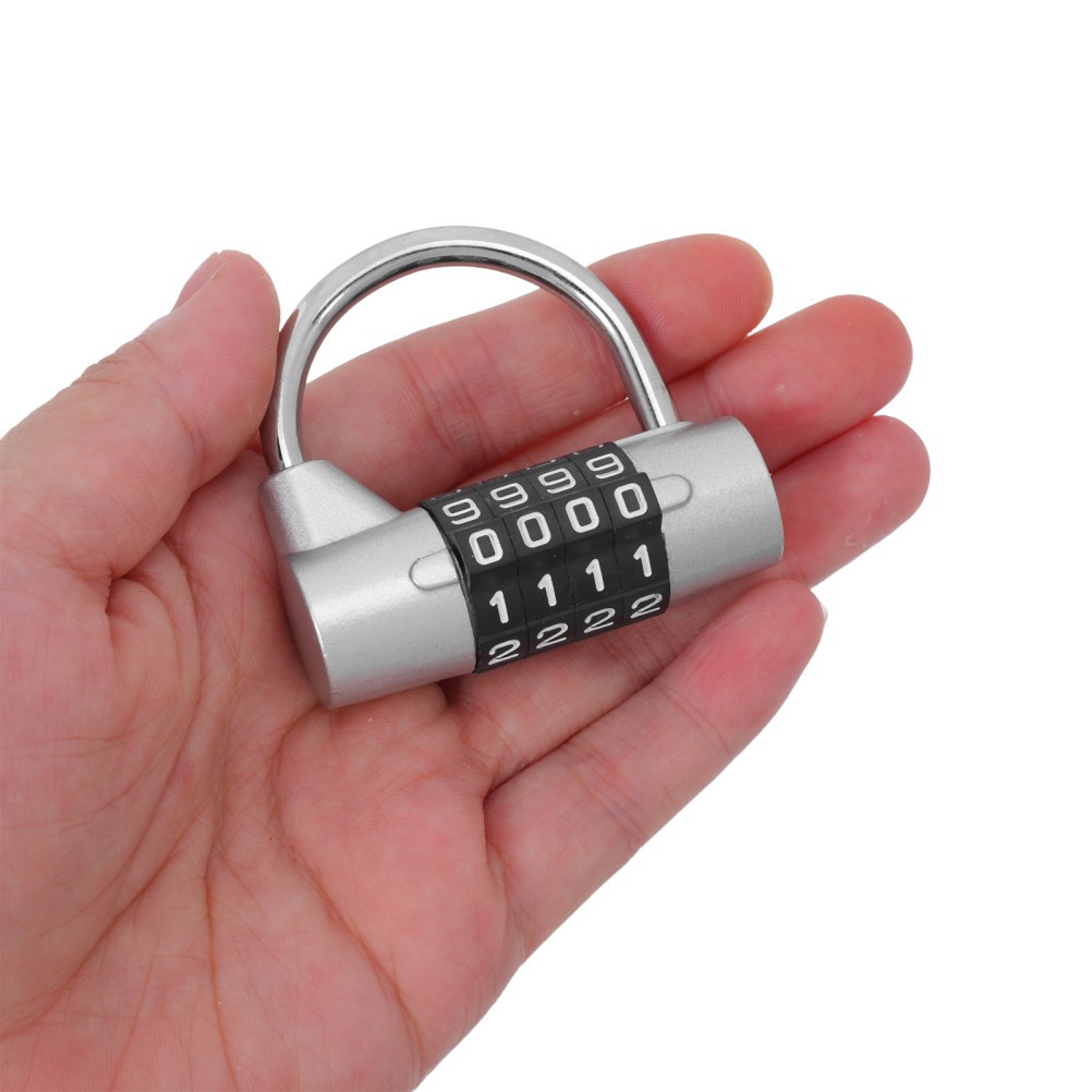 2Pcs Lightweight Keyless 4 Digit Locker Lock with Durable Metal Case Silver