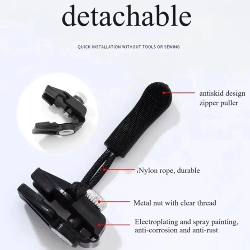12-Pack Universal Quick-Fix Zipper Repair Kit Detachable Slider Replacement
