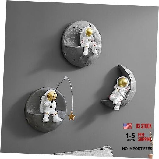 3 Pcsstronauts Wall Sculpture Decor for Modern Home Decor Background 3D Wall A