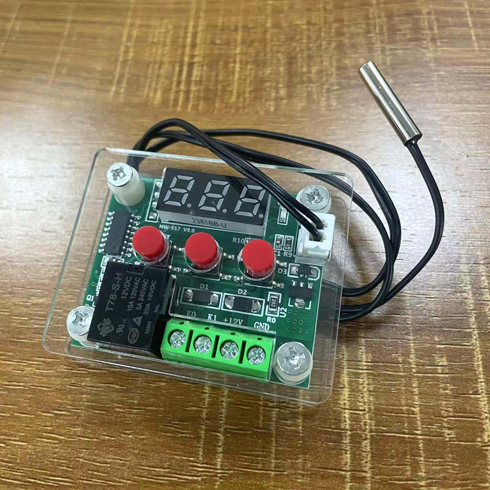 For XH-W1209 Digital Temperature Control Module Clear Acrylic Case Shell Kit