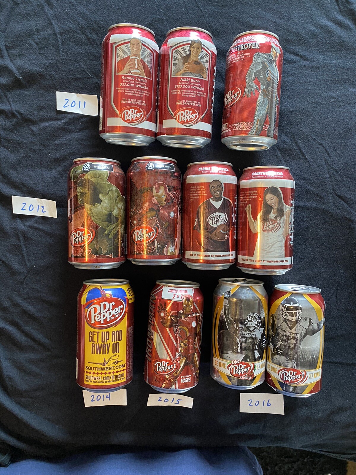 Promotional Dr. Pepper Soda Pop Cans from 2011-2016 (sold Separately)