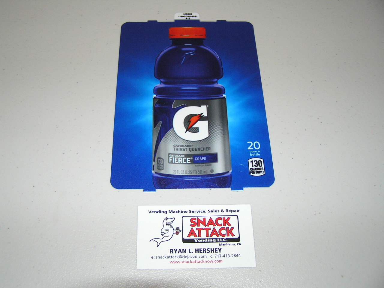 DIXIE NARCO 501E HVV SODA VENDING MACHINE "Gatorade Fierce Grape"20oz VEND LABEL