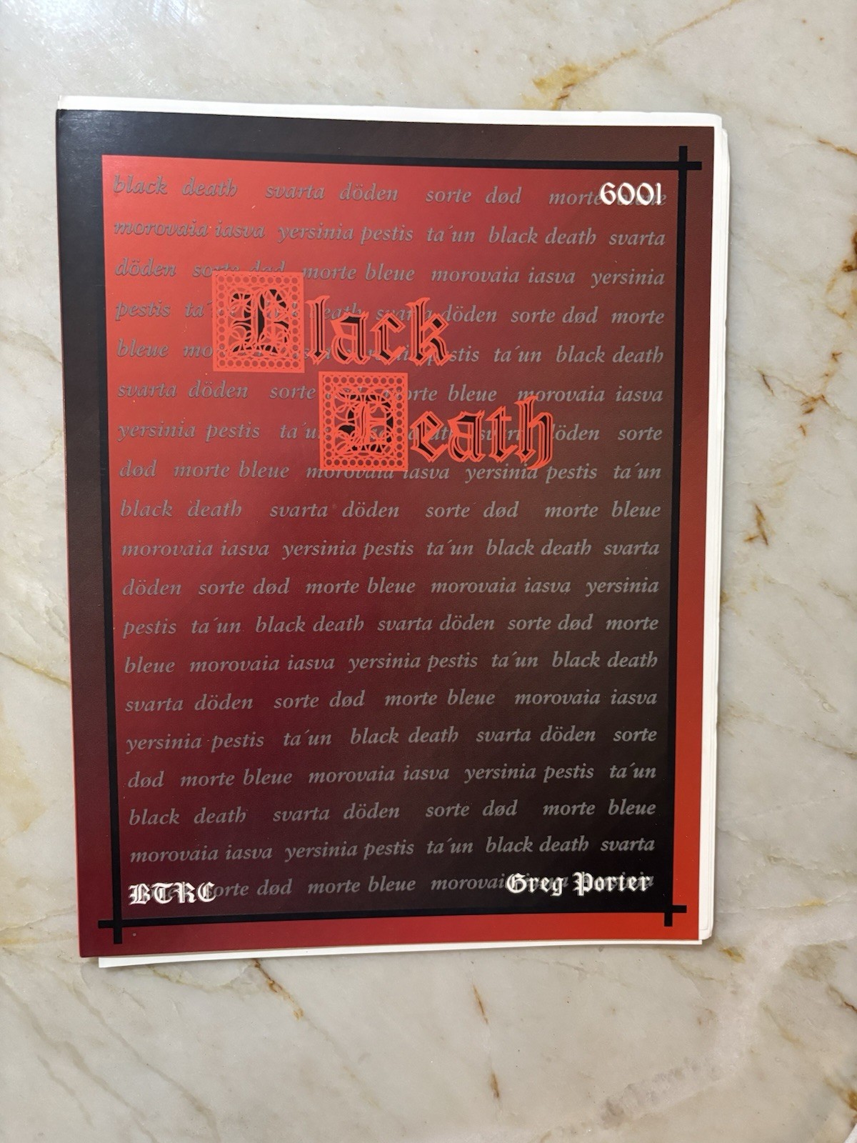 Black Death By Greg Porter Role Playing Fantasy Game New Unpunched