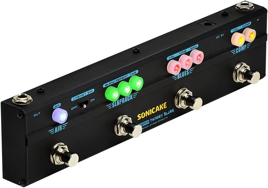 Guitar Multi Effects Pedal, Overdrive, Compressor, Delay, Reverb