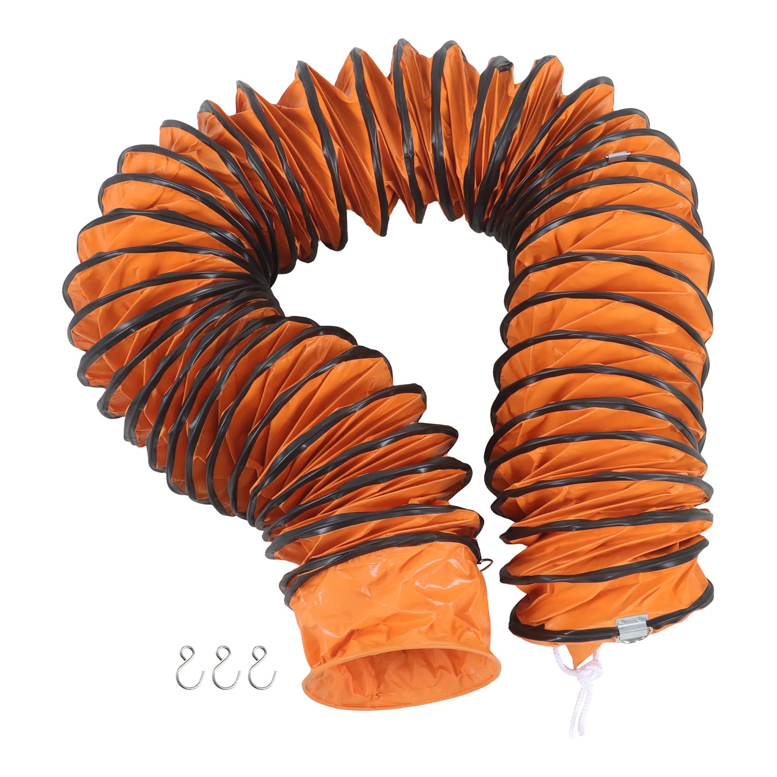 25 FT PVC Ducting Hose with S Hook & Steel Support for 8 Inch Utility Blower
