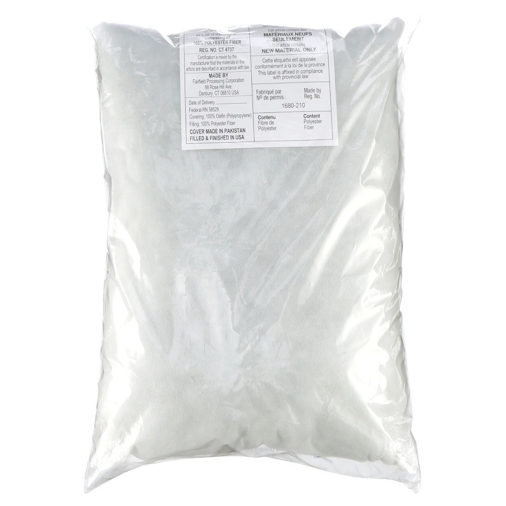 Rectangular Polyester Fiber Pillow Insert Standard Sham Form 12x16 Inches