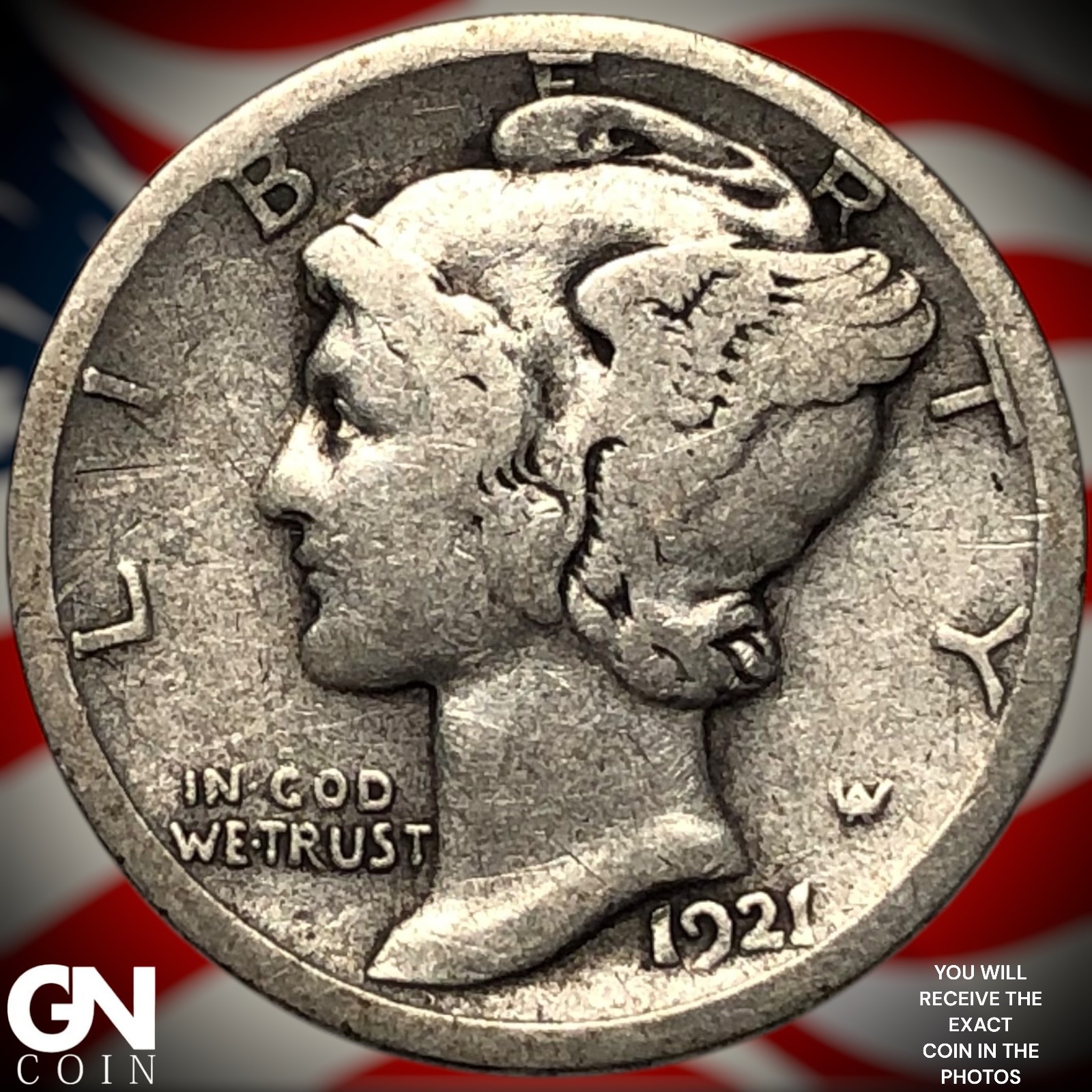 1921 D Mercury Dime Z4589