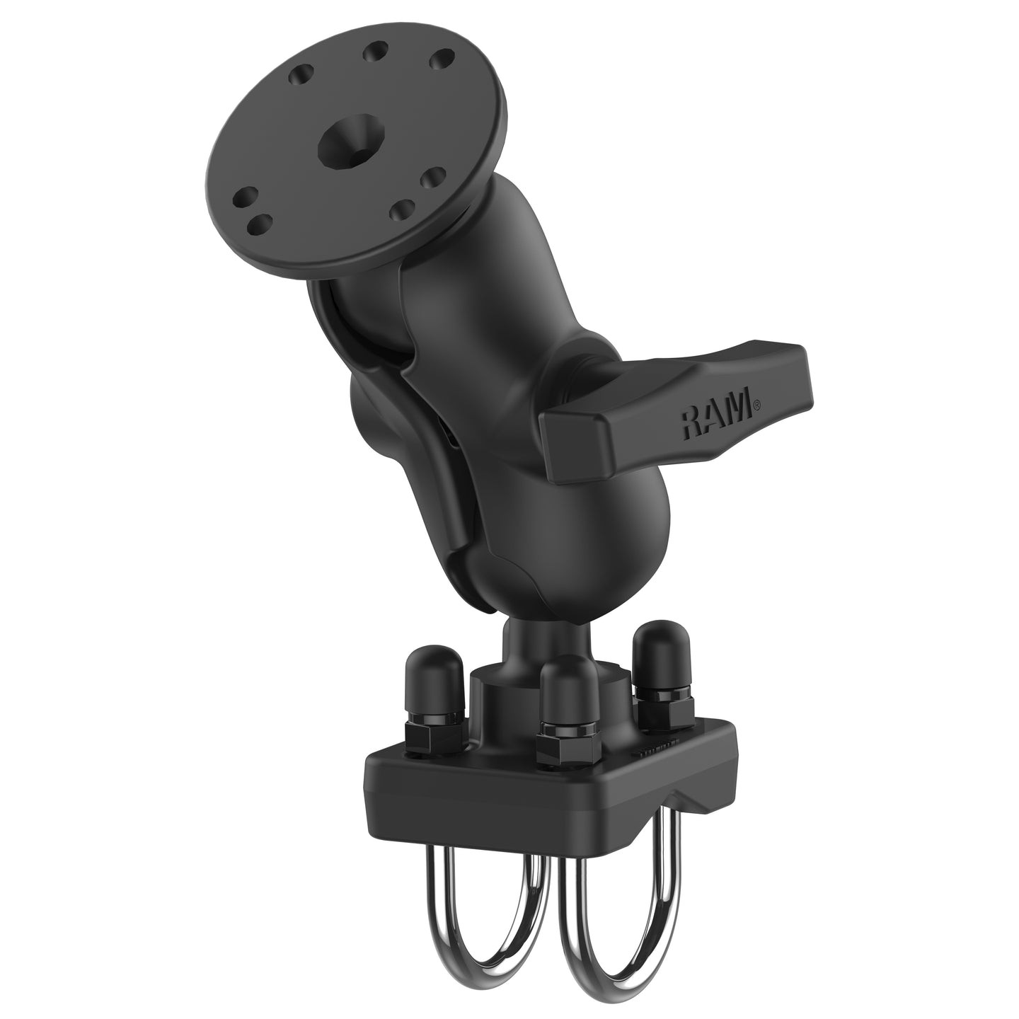 RAM-101U-B-235  RAM Double U-Bolt Rail Mount for Smaller Rail...