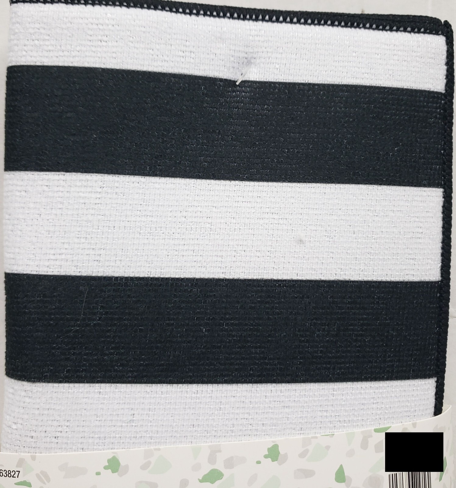 Kitchen Microfiber Drying Mat (15" x 20") BLACK & WHITE STRIPES, MI