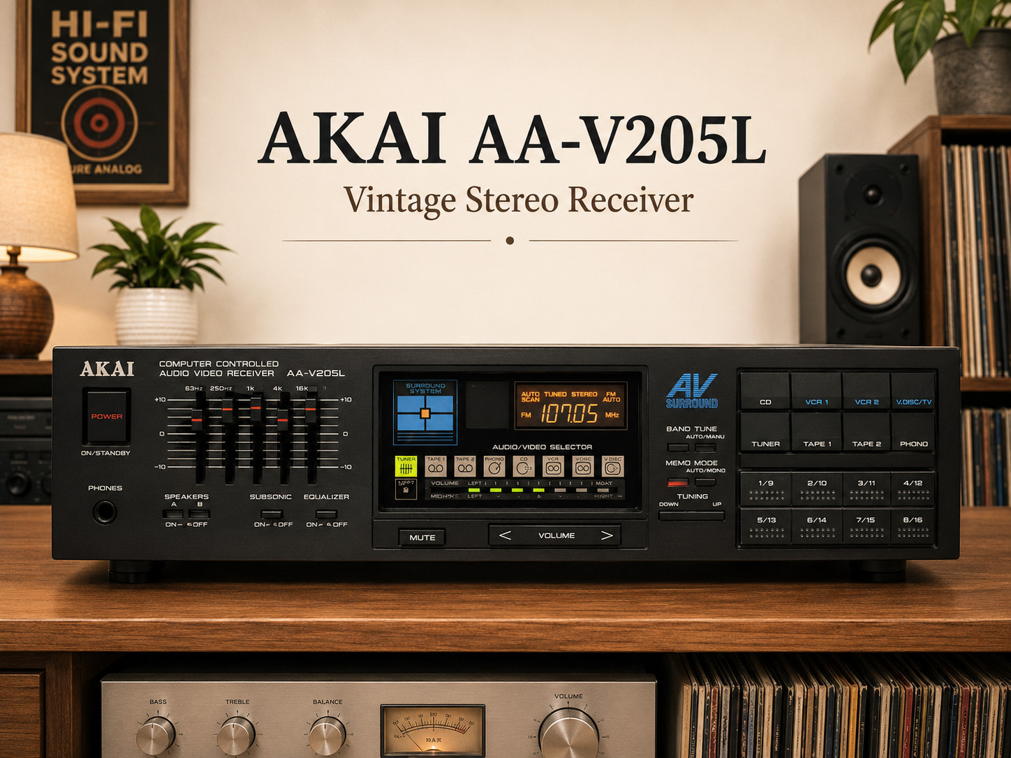 AKAI AA-V205L 🌈RaRe🌈 Vintage Stereo Receiver