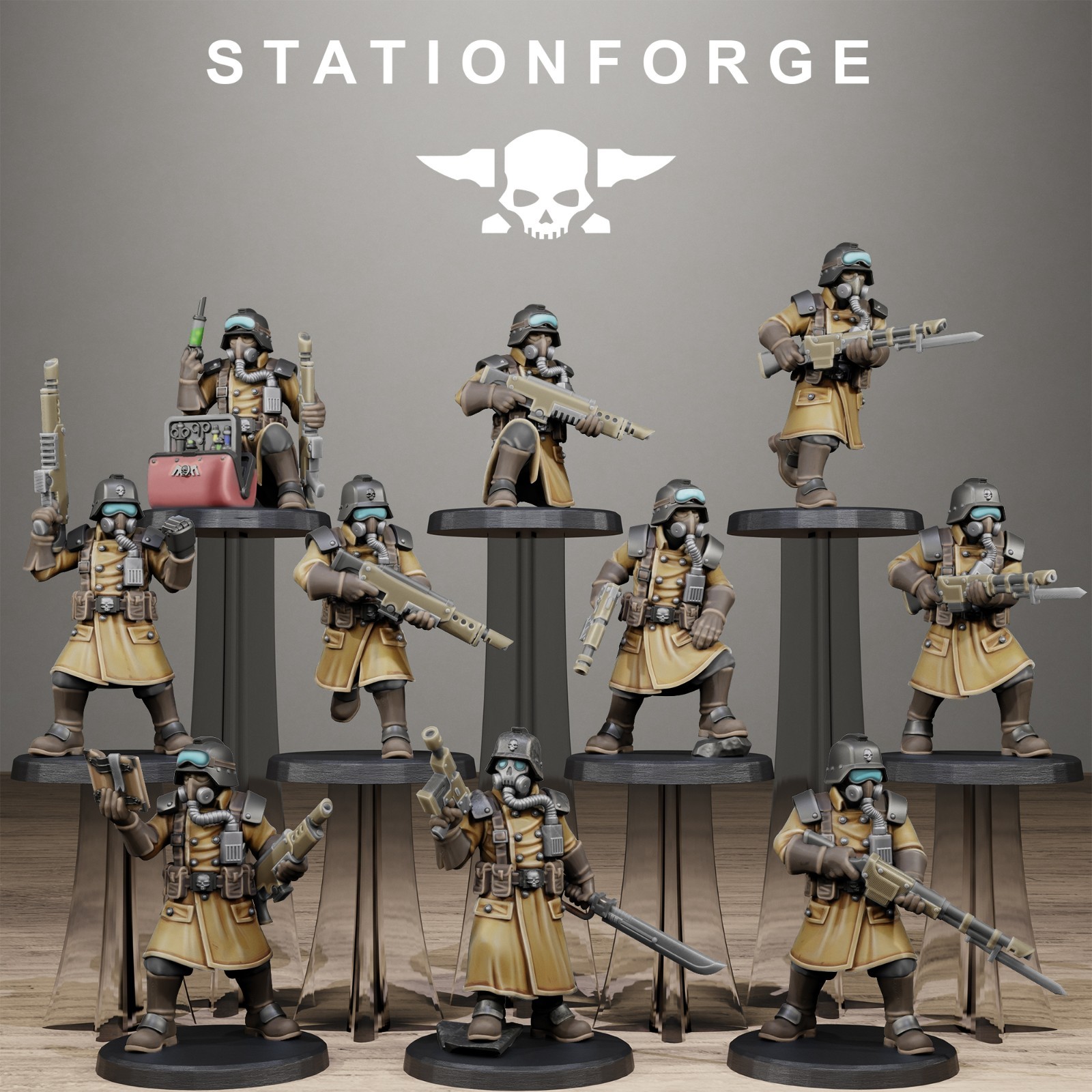 Steel Guard Militants Grimdark 3D Printed Miniatures Station Forge 16k