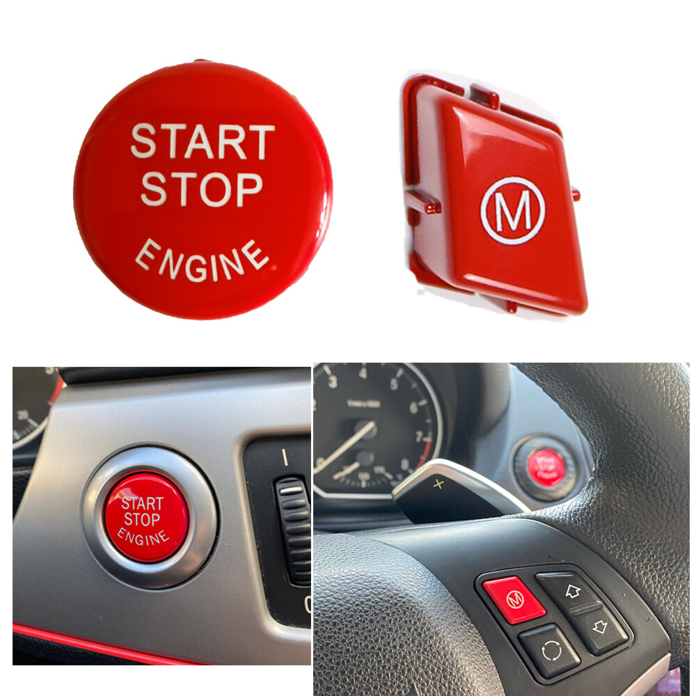 Car Engine Start Stop Switch Button Red Steering Wheel M Mode For BMW E92 E90 M3