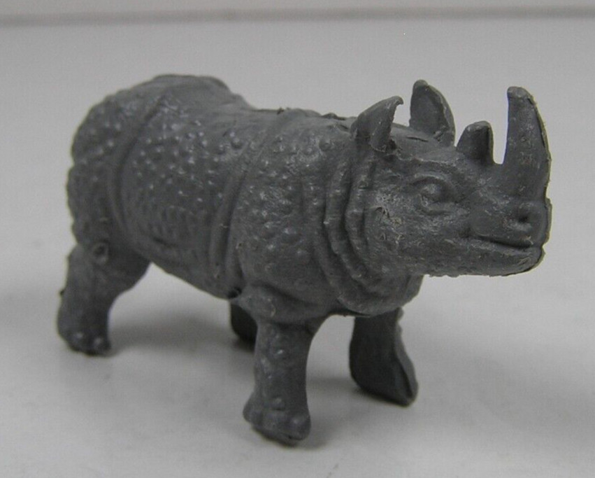 Unbranded Gray Rhinoceros 1.75" Long Plastic Animal Toy Figure China