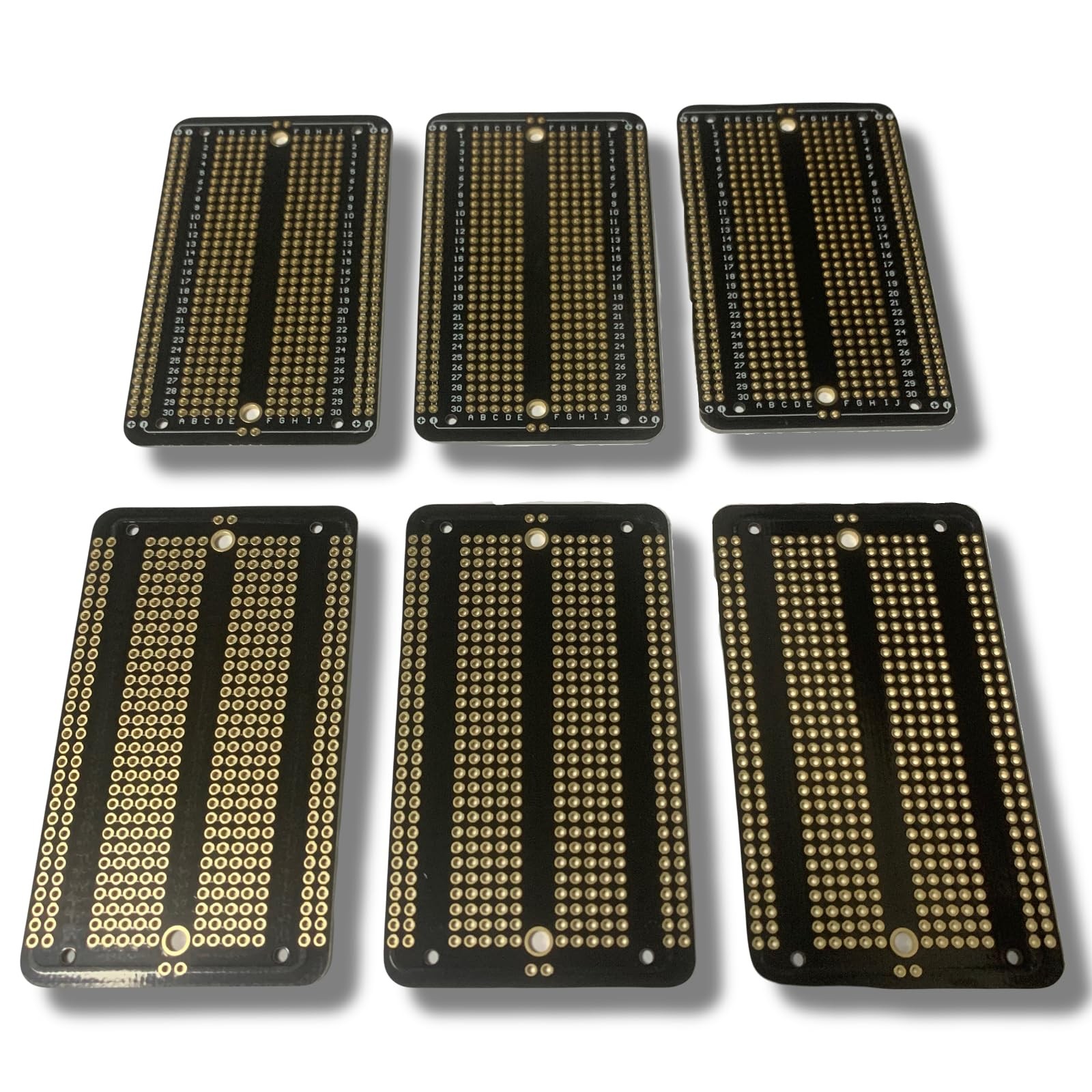 6 Pcs Gold Plated Prototype PCB Boards for DIY Electronic Projects and Arduin...