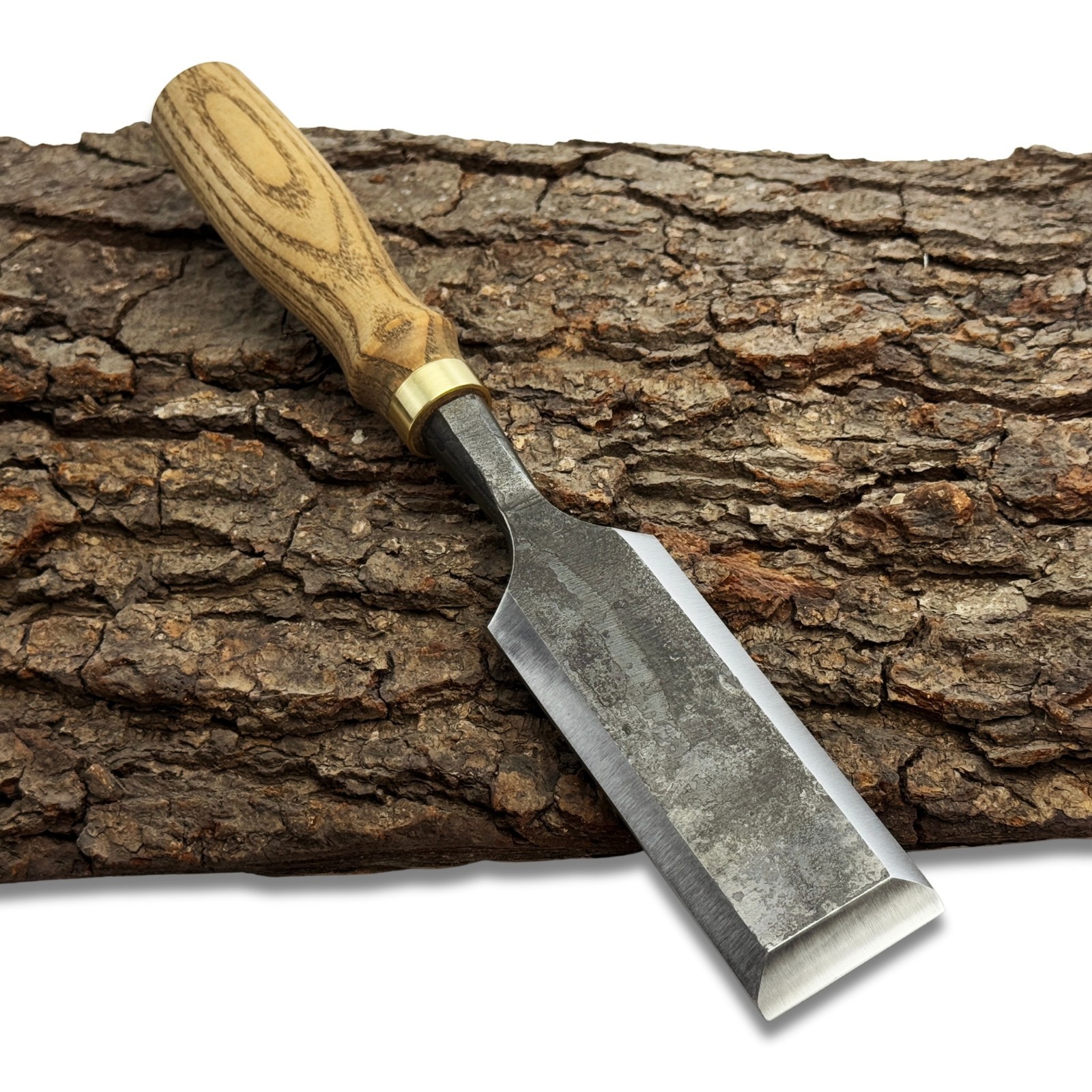 Hand-Forged Carving Chisel – 52100 Steel Blade, Ash Handle, Carpentry Chisel