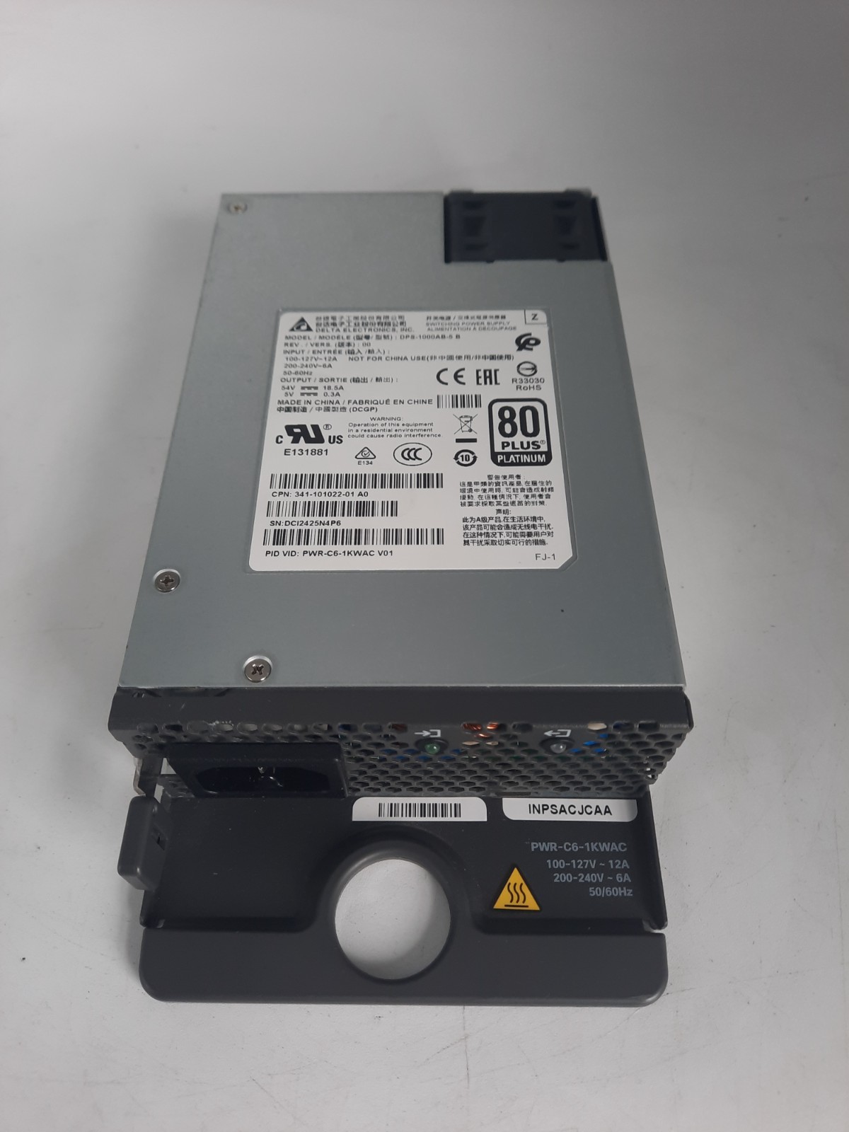 Cisco PWR-C6-125WAC V01 Switch Power Supply for  9200 Series Switch-TESTED