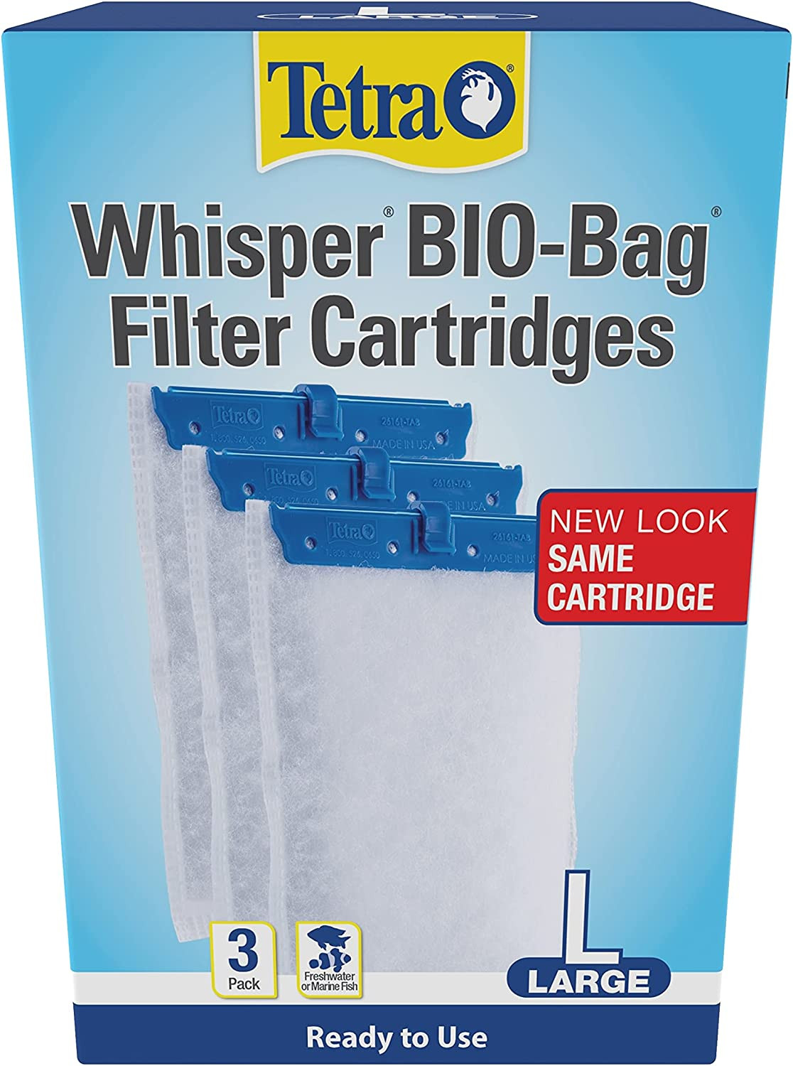 Whisper Bio-Bag Filter Cartridges for Aquariums - Ready to Use BLUE 3-Count