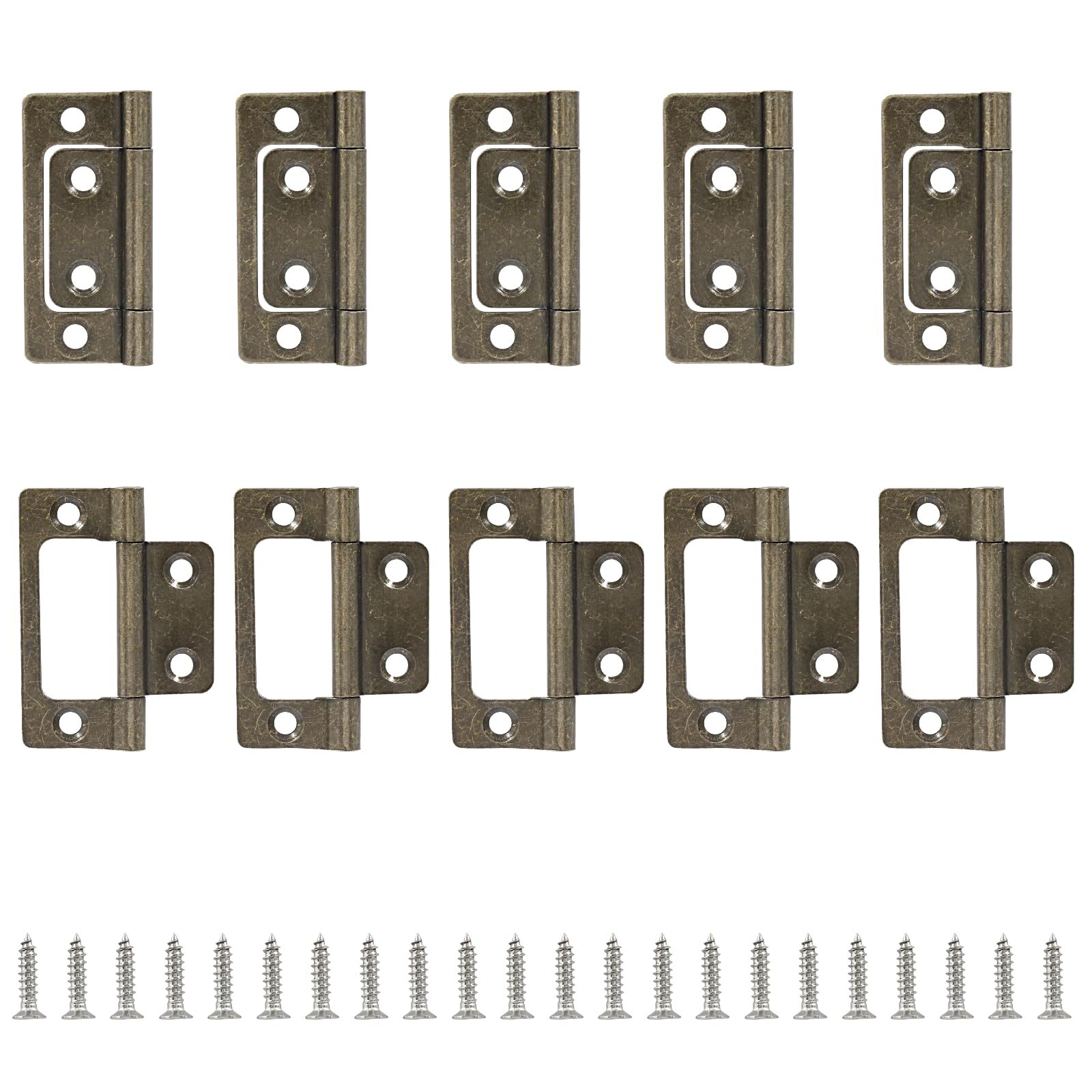 10 Pcs Non-Mortise Door Hinges 2 x 0.98 Inch Bi-Fold Door Hinges with Screws ...