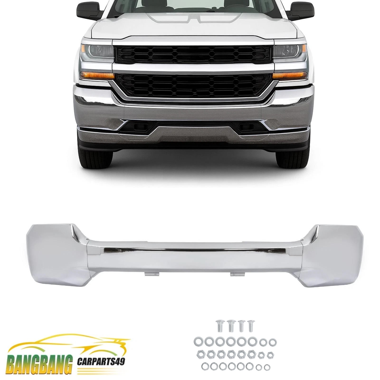 NEW Chrome Front Bumper Face Bar For Chevy Silverado 1500 LD 2016-2019 #84029799