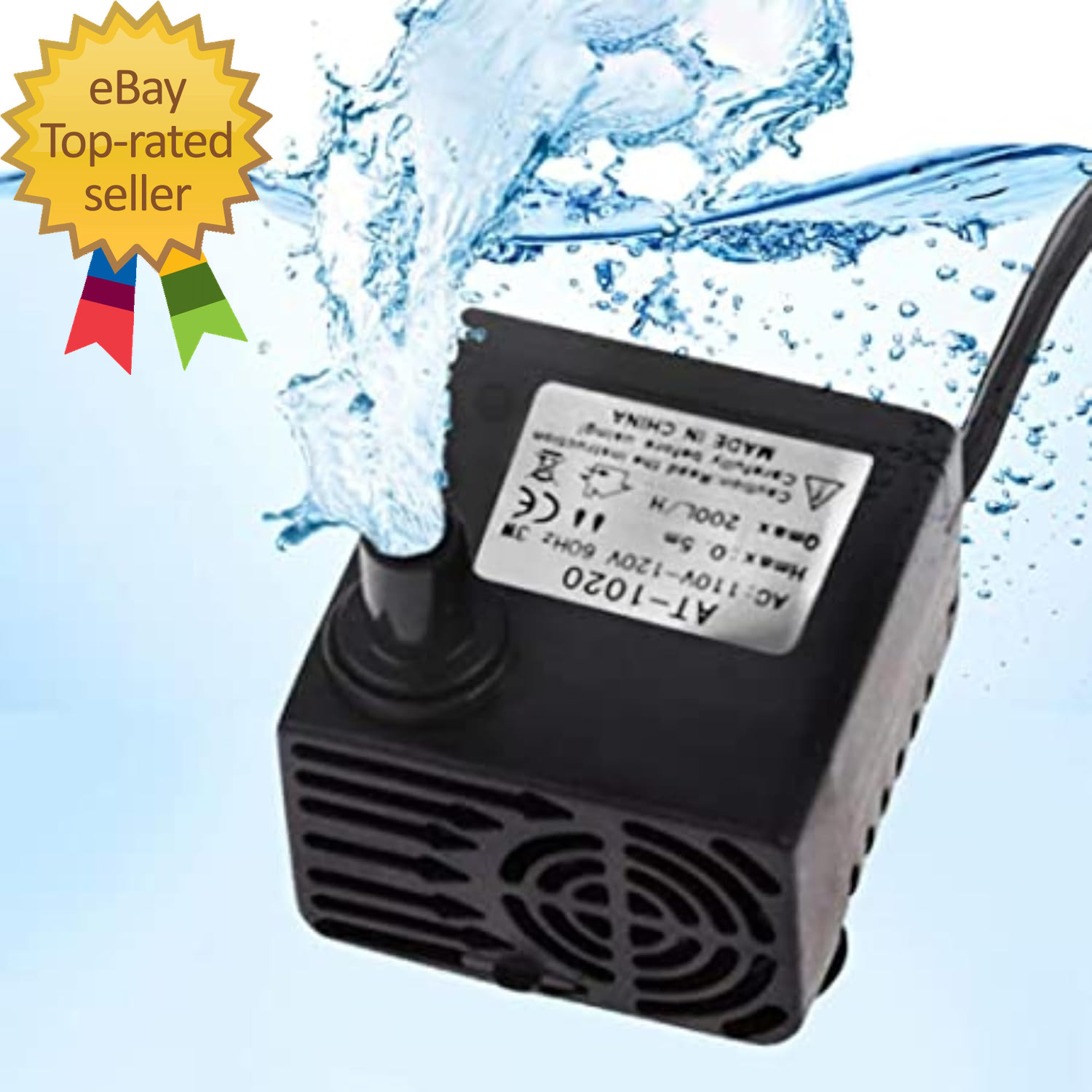 55 GPH 3W Small Outdoor Submersible Cat & Dog Water Fountain Pond Pump, Aquarium