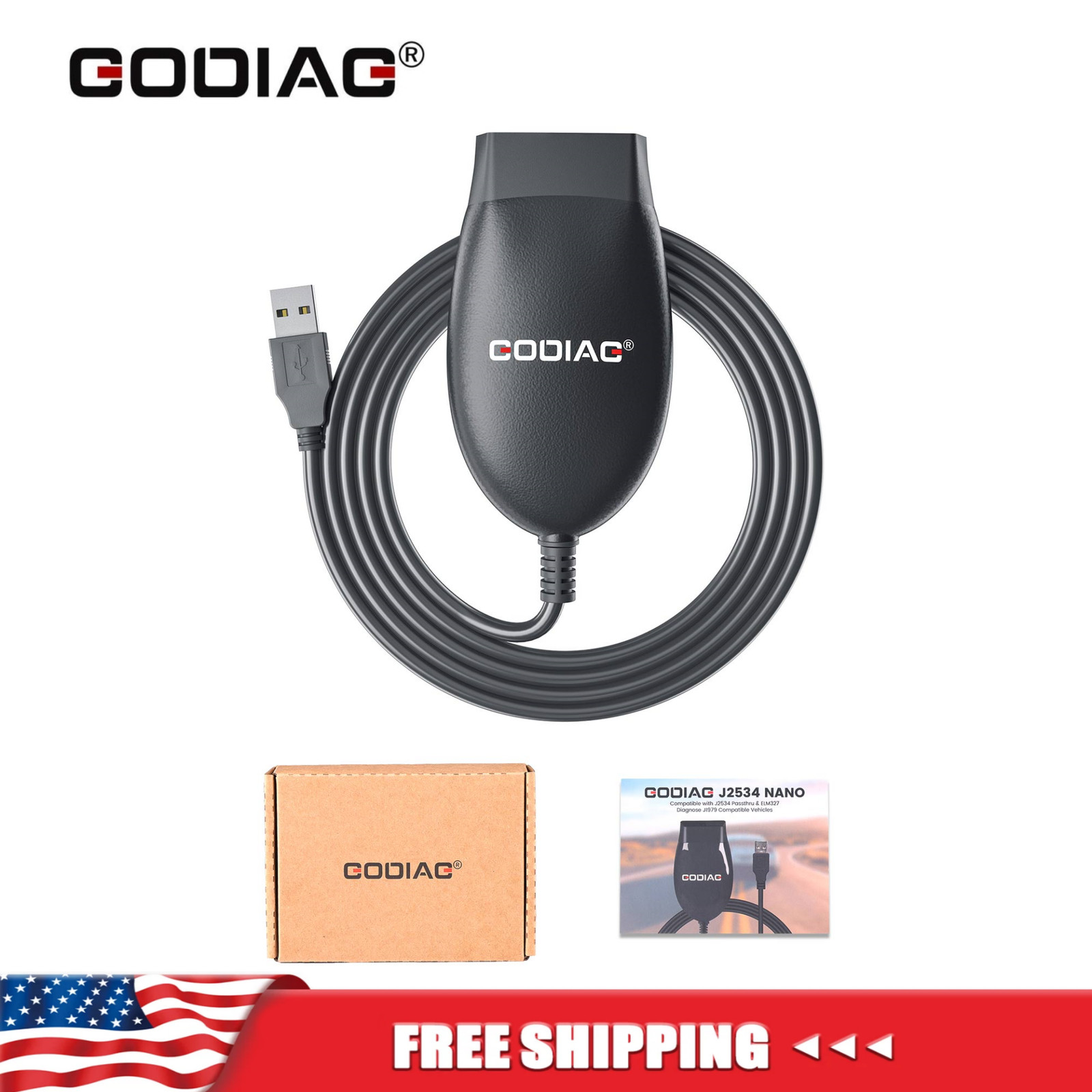 GODIAG GD101 J2534 Passthru Diagnostic Cable For Ford Mazda/ Honda/ Toyota/ SDD